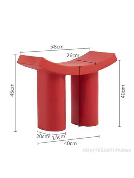 נורדי מעוקל הנעל צואה בבית המודרני הדלת אור יוקרה פלסטיק קטן צואה הסלון נטו אדום עף הפיל כיסא נמוך הספסל